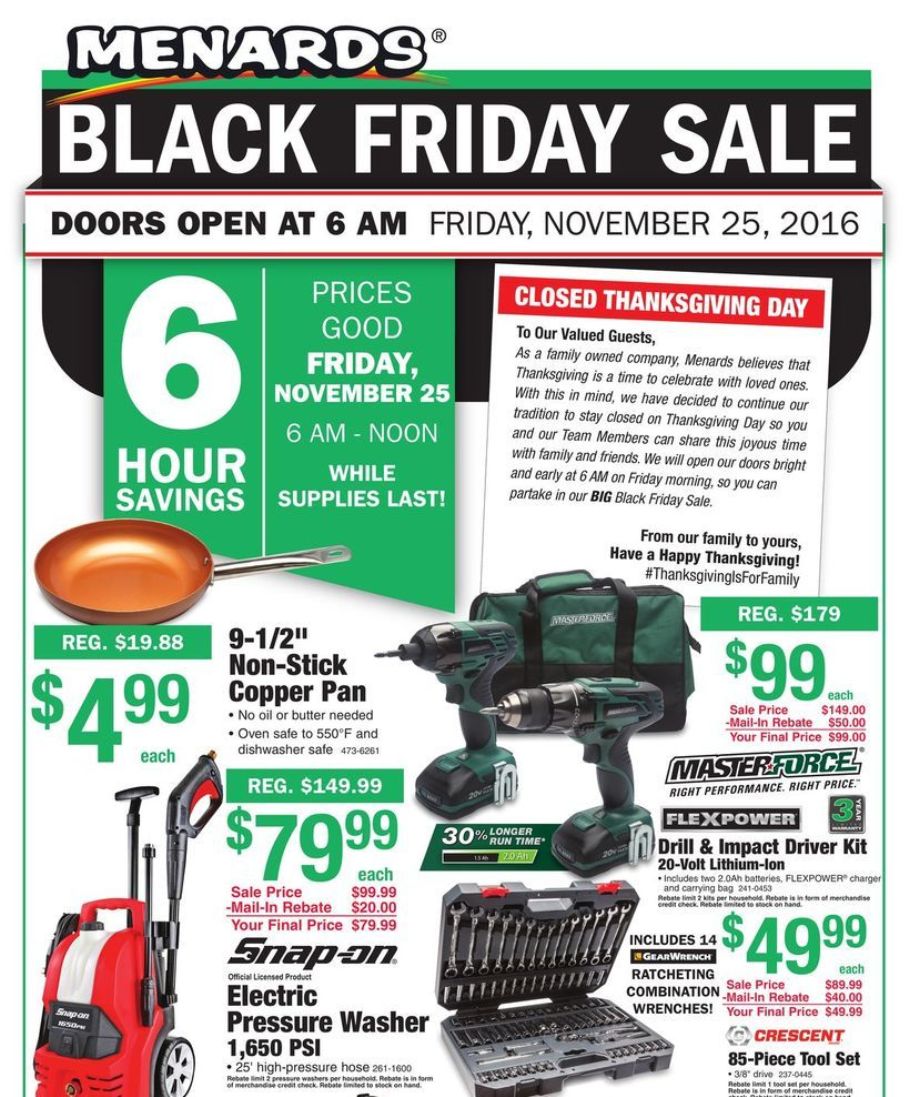 Menards Black Friday 2017 Ads, Deals and Sales